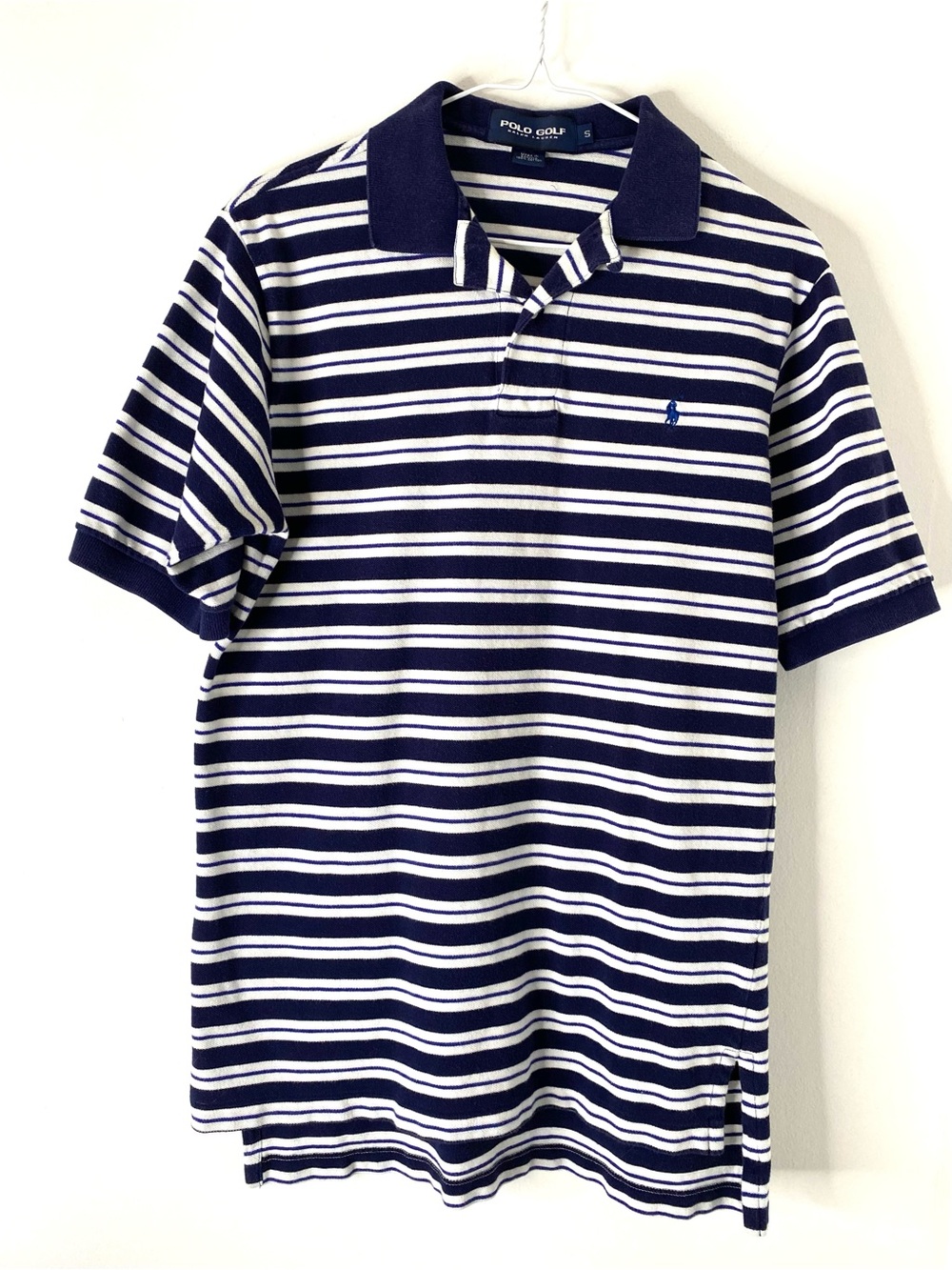 Polo Golf Ralph Lauren Navy White Stripe Polo Shirt Classic Performance Golf Tee